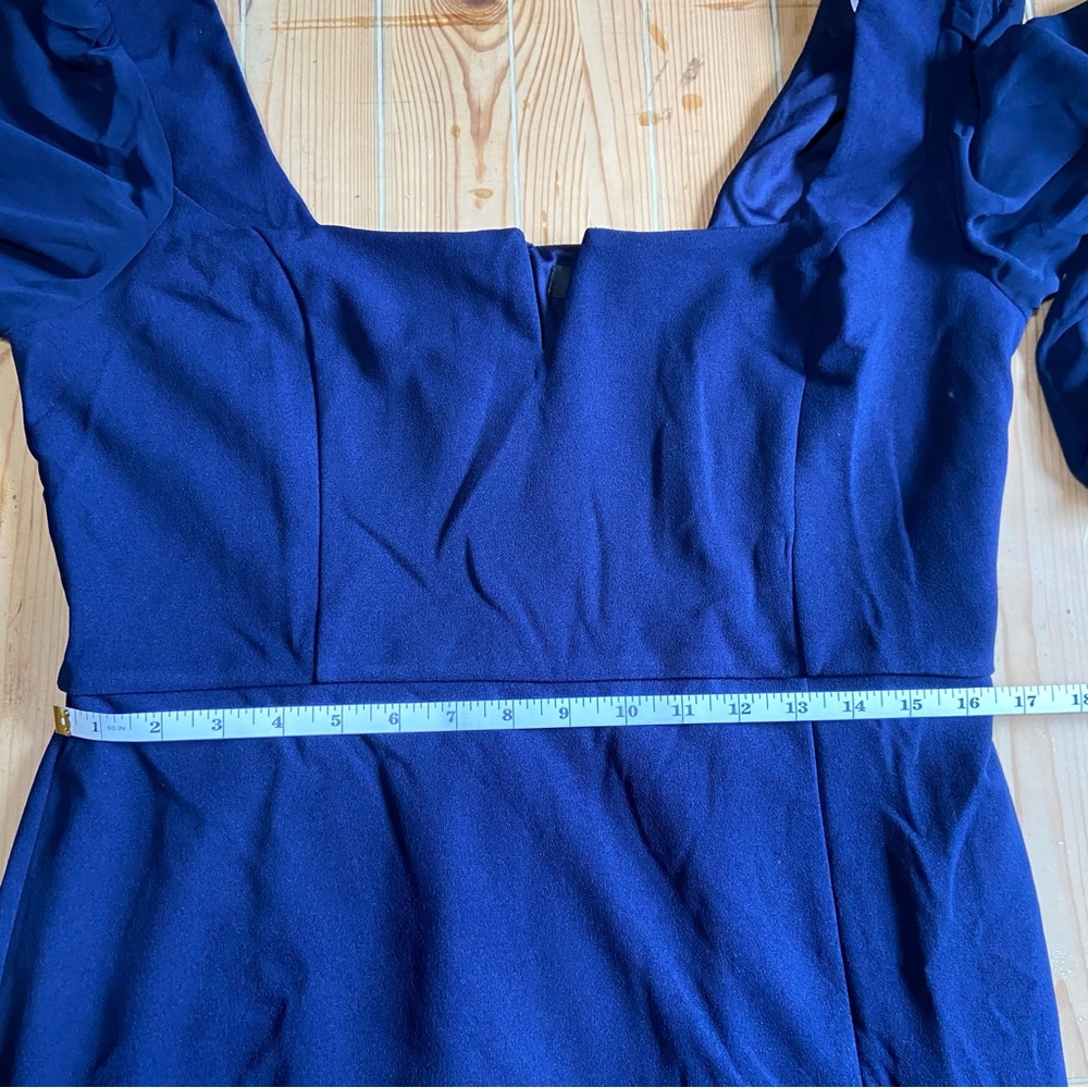 NWOT Lulus Composed Elegance Navy Balloon Sleeve Mermaid Maxi Dress - Picture 6 of 9